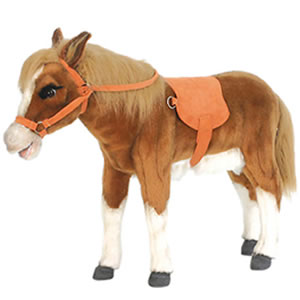 Plush sit on pony ride on toy